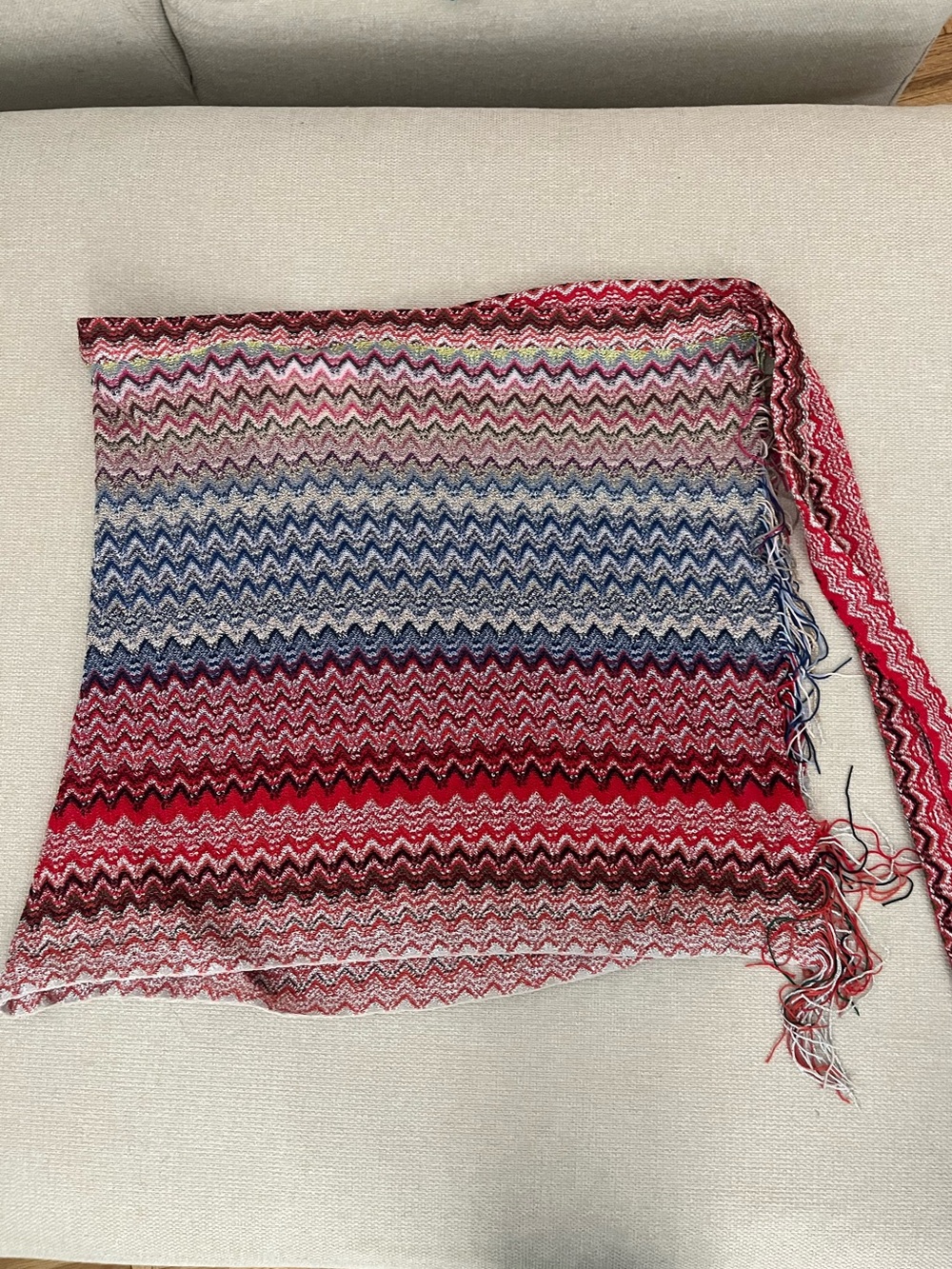 Missoni Mare Beach Pareo Red, Blue & Pink Accents